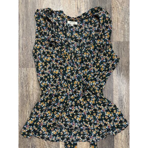 Max Studio Floral Print Ruffle Peplum Top - Picture 2 of 7